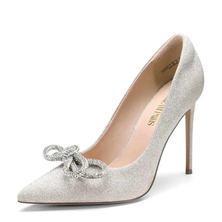 Rhinestone Bows Stiletto Pumps