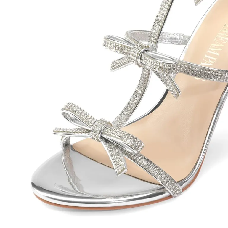 Rhinestone Bow Stiletto Sandals