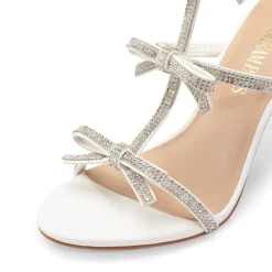 Rhinestone Bow Stiletto Sandals