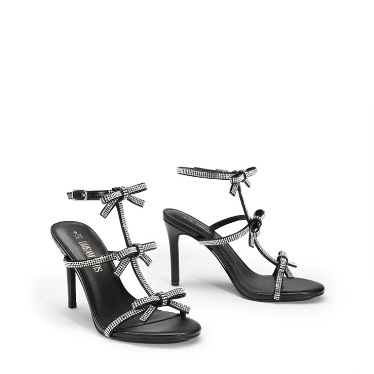 Rhinestone Bow Stiletto Sandals
