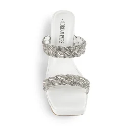 Rhinestone Braided Strap Heel Sandals