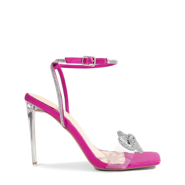 Rhinestone Double Bow Stiletto Heels