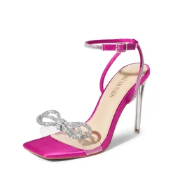 Rhinestone Double Bow Stiletto Heels
