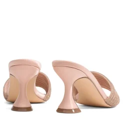 Rhinestone Flared Heel Sandals