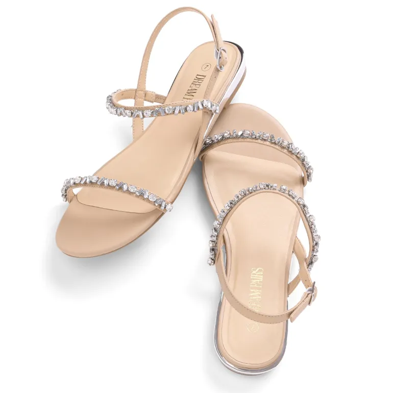 Rhinestone Flat Sandals