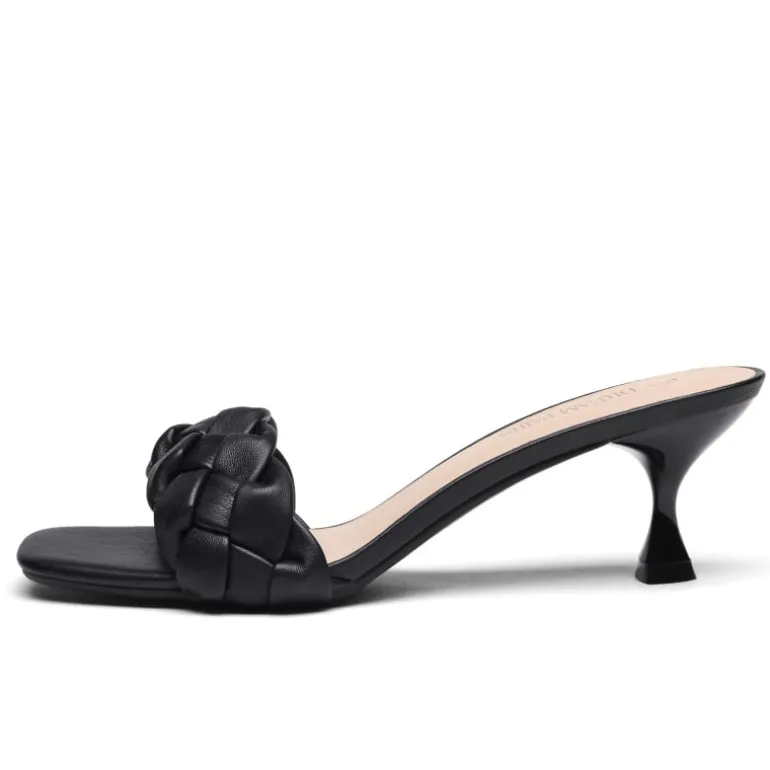 Rhinestone Open Toe Kitten Heel Mule Sandals