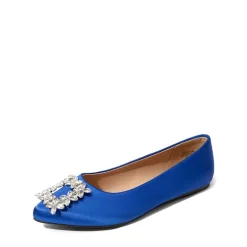 Rhinestone Square Buckle Flats