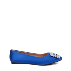 Rhinestone Square Buckle Flats