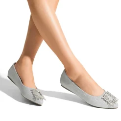 Rhinestone Square Buckle Flats