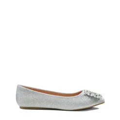 Rhinestone Square Buckle Flats