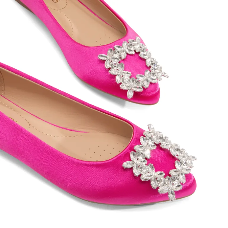 Rhinestone Square Buckle Flats