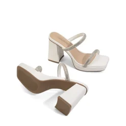 Rhinestone Straps Chunky Sandals