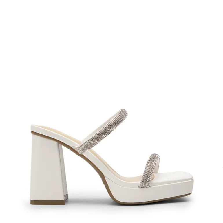 Rhinestone Straps Chunky Sandals