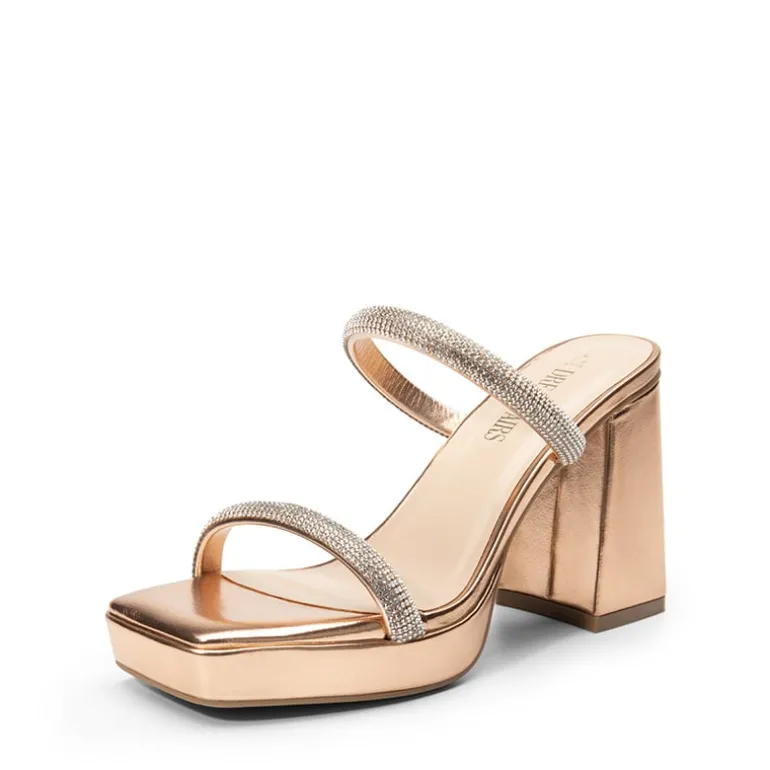 Rhinestone Straps Chunky Sandals