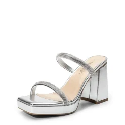 Rhinestone Straps Chunky Sandals