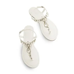 Rhinestone T-Strap Flat Sandals