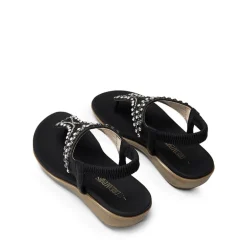Rhinestone T-Strap Flat Thong Sandals