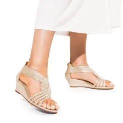 Rhinestone Wedge Sandals
