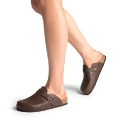 Round Toe Buckle Slip-on Mules