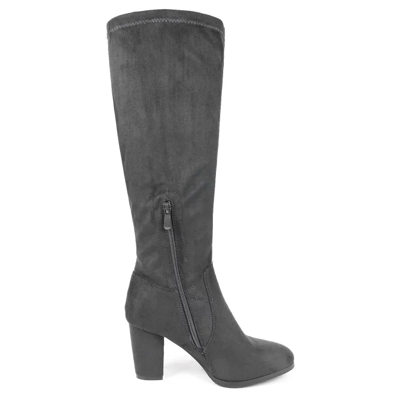 Round-Toe Chunky Heel Knee High Boots