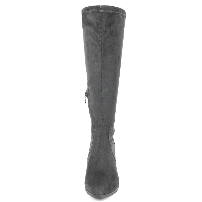 Round-Toe Chunky Heel Knee High Boots
