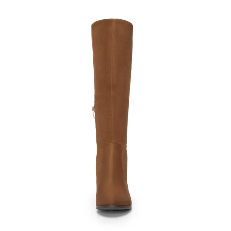 Round-Toe Chunky Heel Knee High Boots