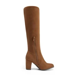 Round-Toe Chunky Heel Knee High Boots