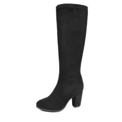 Round-Toe Chunky Heel Knee High Boots