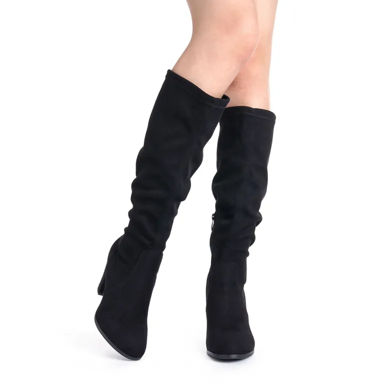 Round-Toe Chunky Heel Knee High Boots