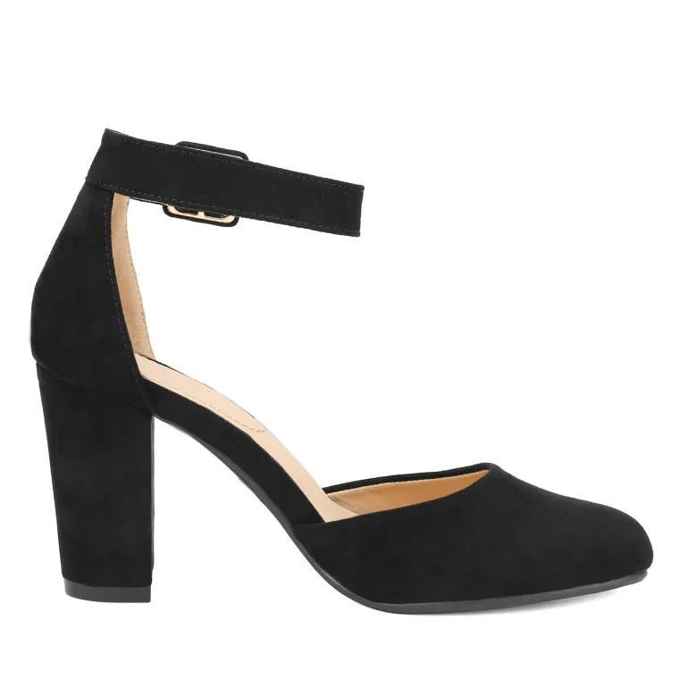 Round Toe Chunky Heel Pumps