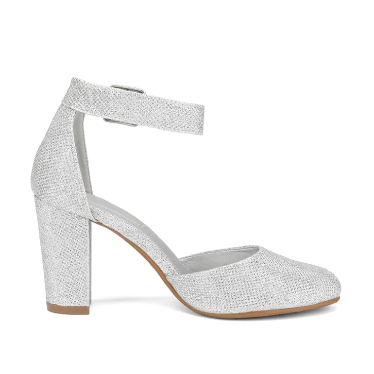Round Toe Chunky Heel Pumps