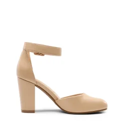 Round Toe Chunky Heel Pumps