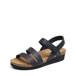 Round-Toe Low Heel Wedge Sandals