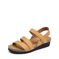Round-Toe Low Heel Wedge Sandals