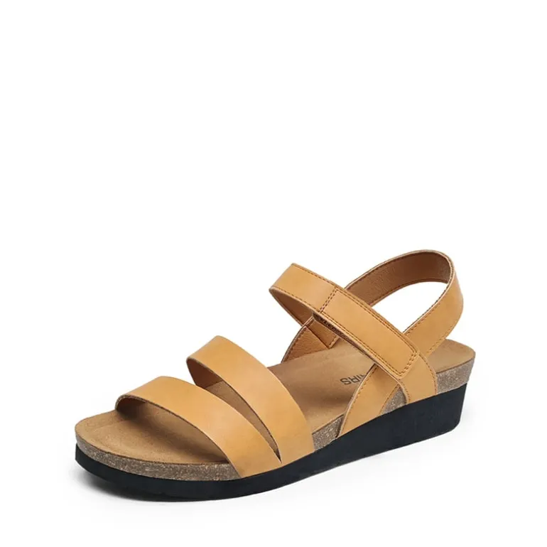 Round-Toe Low Heel Wedge Sandals