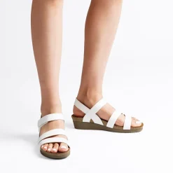 Round-Toe Low Heel Wedge Sandals