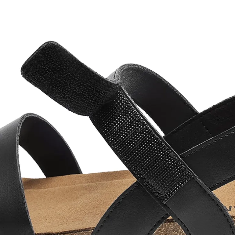 Round-Toe Low Heel Wedge Sandals