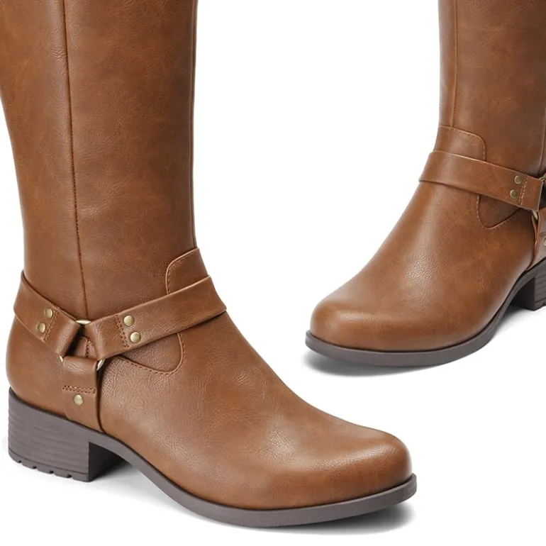 Side Zipper Buckle Riding Boots