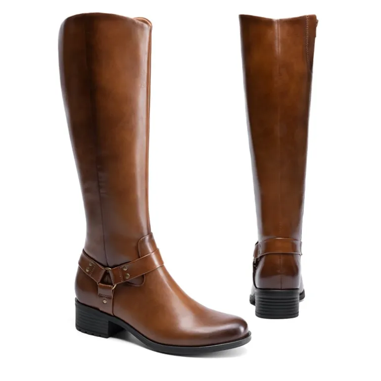 Side Zipper Buckle Riding Boots