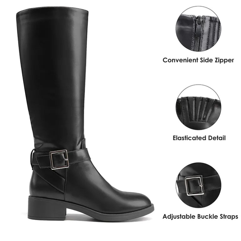 Side Zipper Knee High Riding Boots