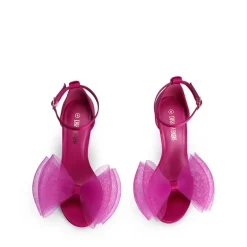 Silky Bow Ankle Strap High Stiletto Heel Sandals