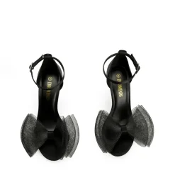 Silky Bow High Stiletto Heel Sandals