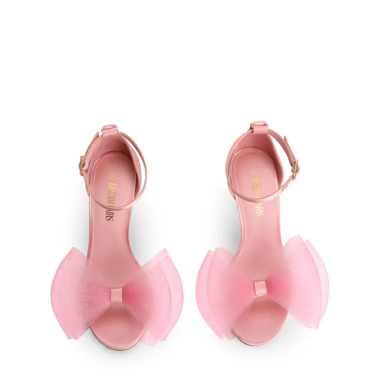 Silky Bow High Stiletto Heel Sandals