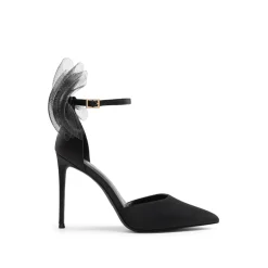 Silky Pointed Toe Bow Stiletto Heel Pumps