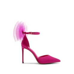Silky Pointed Toe Bow Stiletto Heel Pumps