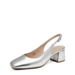 Slingback Chunky Square Toe Pumps