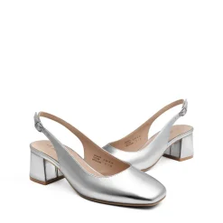 Slingback Chunky Square Toe Pumps