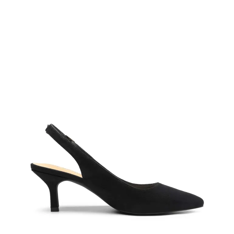 Slingback Pointed Toe Kitten Heel Pumps
