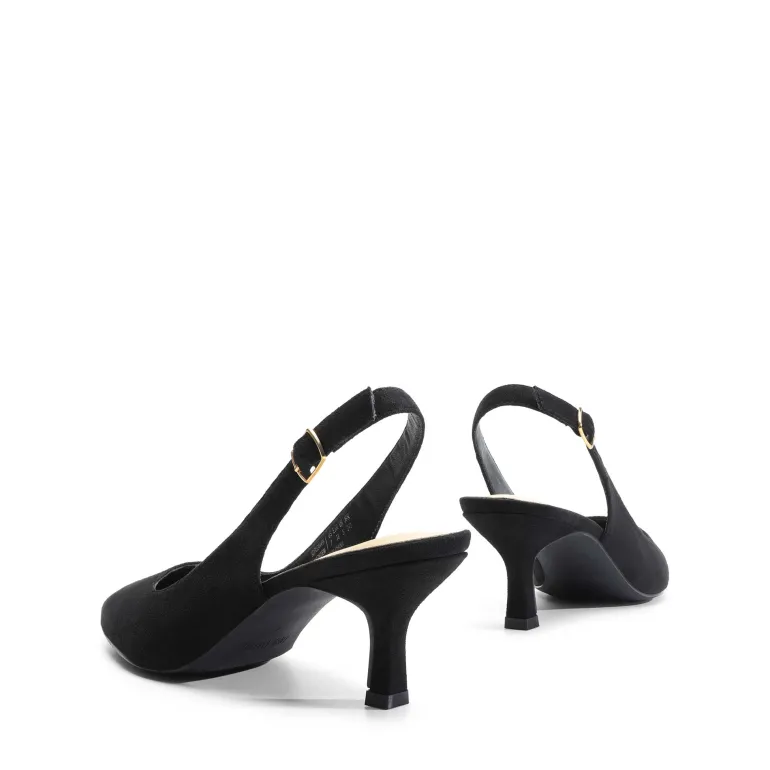 Slingback Pointed Toe Kitten Heel Pumps