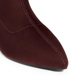 Slip-On Block Heel Suede Ankle Boots